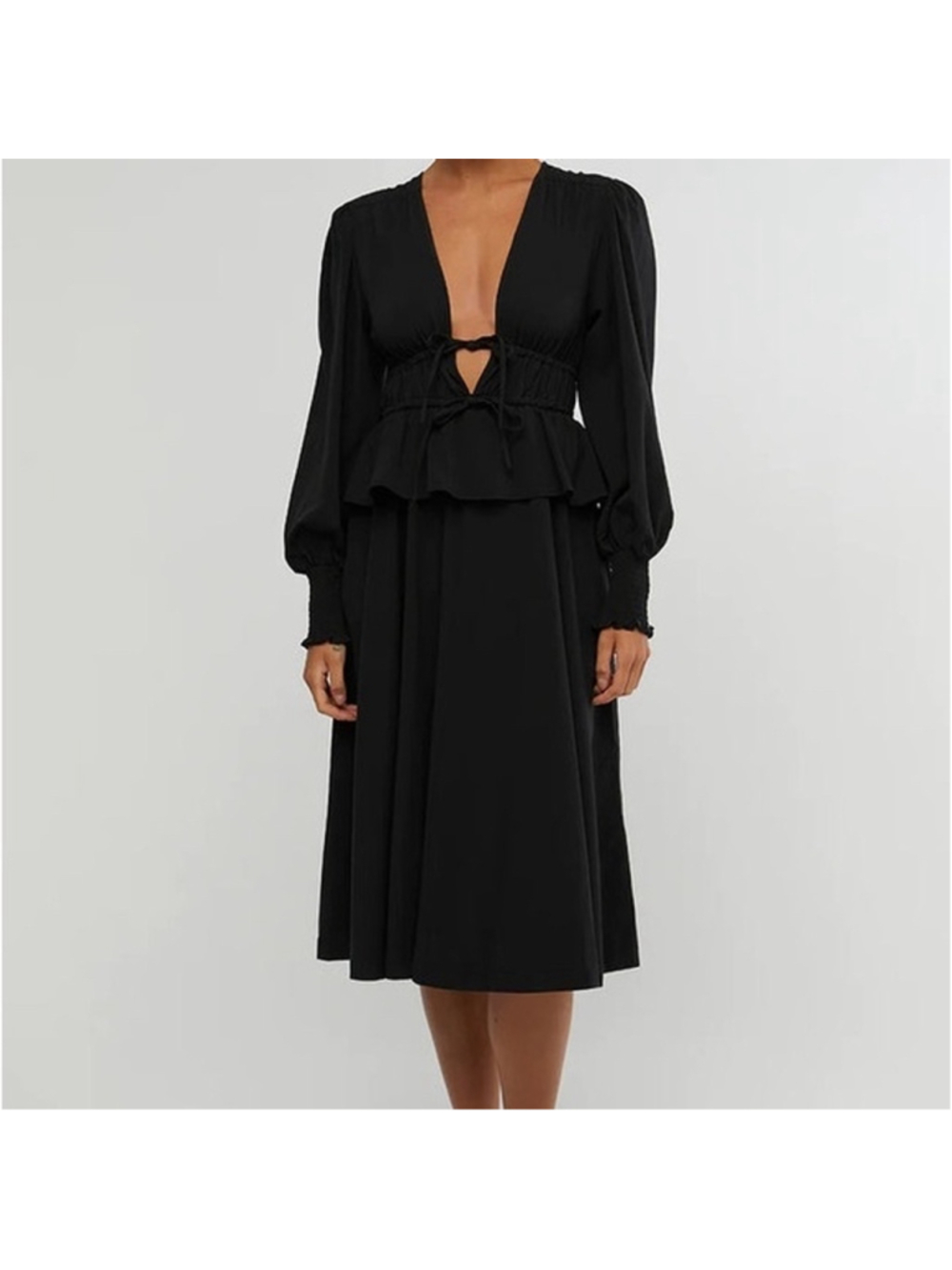 Women's WeWoreWhat Black Midi Dress Size S